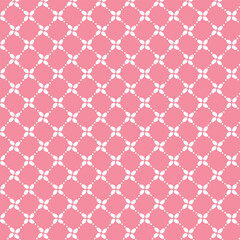 Abstract geometric cute floral fabric seamless pattern.pink and white.