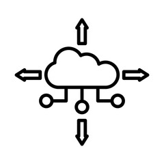 Cloud Scalability line icon