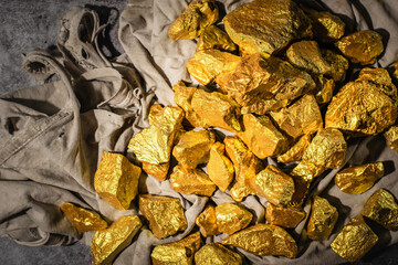 Natural gold nugget with dark background