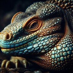 Fototapeta premium Large herbivorous lizards that require ample space showcasing te