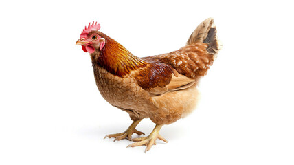 Fototapeta premium a brown chicken isolated on a white background