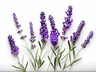lavender flowers isolated on white