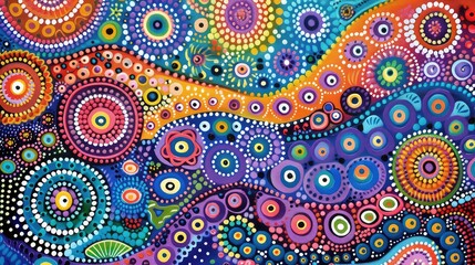 Australian Aboriginal dot painting style art, Generative AI