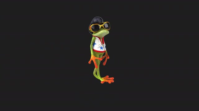 Fun 3D cartoon rocking frog (with alpha channel included)
