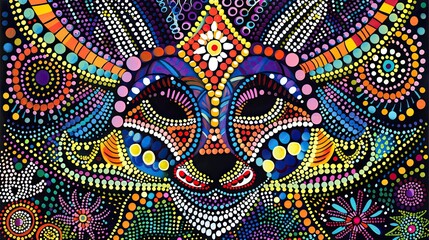 Australian Aboriginal dot painting style art, Generative AI