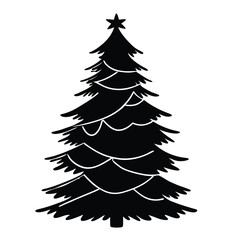 Christmas tree silhouette vector design