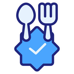 Halal food blue style icon