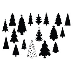 Obraz premium Christmas tree silhouette vector design