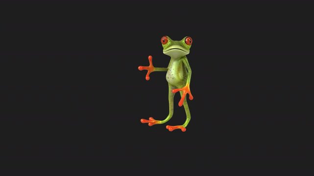 Fun 3D cartoon frog (with alpha channel included)