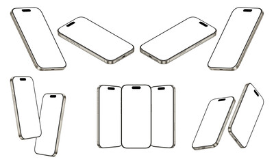 Smartphone Transparent PNG Image, Blank template for mockup, Highly detailed, Realistic Render,...