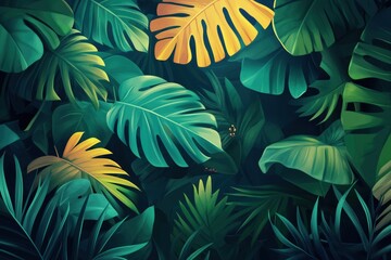 Fototapeta premium tropical leaf desktop wallpaper background