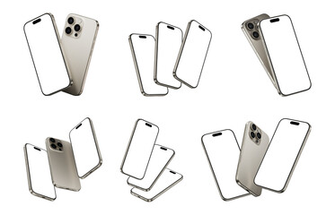 Smartphone Transparent PNG Image, Blank template for mockup, Highly detailed, Realistic Render,...