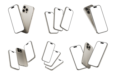 Smartphone Transparent PNG Image, Blank template for mockup, Highly detailed, Realistic Render, High Resolution
