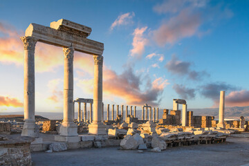 Ruins of the ancient city Laodicea on the Lycus in Denizli, Turkey