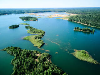 Lake Slavyanka. Leningrad Region. Russia. Drone