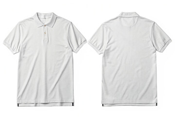 Naklejka premium Front and Back View Mockup of Plain White Polo T-Shirt