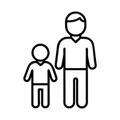 father and son icon, men’s day line art, men’s icon - simple black line art icon of father and son, for men’s day celebrations. men’s vector art.