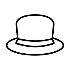 gentleman s hat icon, men’s day line art, men’s icon - simple black line art icon of gentleman s hat, for men’s day celebrations. men’s vector art.