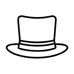 gentleman s hat icon, men’s day line art, men’s icon - simple black line art icon of gentleman s hat, for men’s day celebrations. men’s vector art.