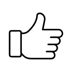 hand with thumbs up icon, men’s day line art, men’s icon - simple black line art icon of hand with thumbs up, for men’s day celebrations. men’s vector art.