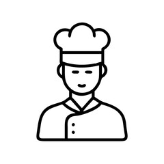 male chef or cooking icon icon, men’s day line art, men’s icon - simple black line art icon of male chef or cooking icon, for men’s day celebrations. men’s vector art.