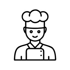 male chef or cooking icon icon, men’s day line art, men’s icon - simple black line art icon of male chef or cooking icon, for men’s day celebrations. men’s vector art.