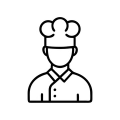 male chef or cooking icon icon, men’s day line art, men’s icon - simple black line art icon of male chef or cooking icon, for men’s day celebrations. men’s vector art.