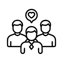 men supporting men icon icon, men’s day line art, men’s icon - simple black line art icon of men supporting men icon, for men’s day celebrations. men’s vector art.