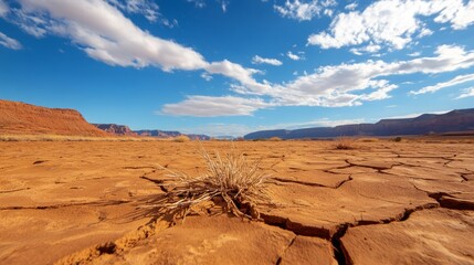 Fototapeta premium Drought-Stricken Landscape: Impact of Global Warming on Agriculture