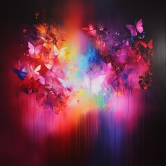 Fototapeta premium Ethereal Butterfly Burst A Symphony of Color and Flight