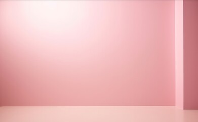 soft pink wall and floor minimal product presentation scene and square pole
