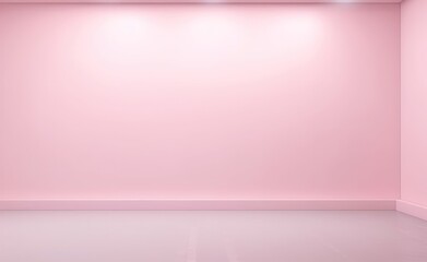 Fototapeta premium soft pink wall and floor minimal product presentation scene corner room and lighting