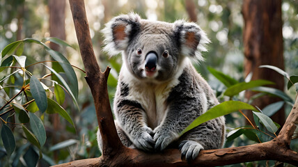 Fototapeta premium Koala in Eucalyptus Tree