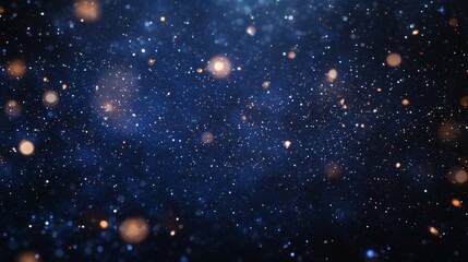 Naklejka premium Blue background with fireworks on the right side, creates an atmosphere of celebration and joy on New Year's Eve or other festive events. The dark sky was filled with sparkling sparks from various fir