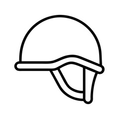 Naklejka premium military helmet icon, veterans day icon line art, veterans icon - simple black line art icon of military helmet, for veterans day celebrations. veterans vector art.