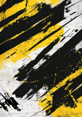 Abstract grunge background with yellow, black, and white palette, industrial design elements, vector illustration style with minimalism.