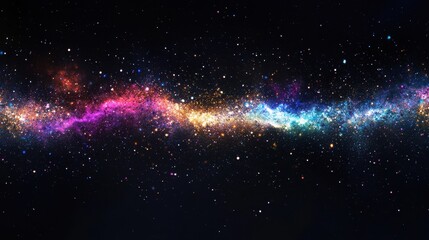 Fototapeta premium Celestial River Vibrant Nebula and Starry Night Sky.