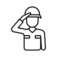 soldier s salute icon icon, veterans day icon line art, veterans icon  - simple black line art icon of soldier s salute icon, for veterans day celebrations. veterans vector art.