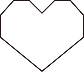 Geometric shape heart outline.
Valentine's Day icon.
Transparent background.