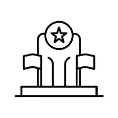 veterans memorial icon, veterans day icon line art, veterans icon  - simple black line art icon of veterans memorial, for veterans day celebrations. veterans vector art.