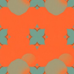 Fototapeta premium Vibrant Geometric Pattern: Teal and Orange Abstract Design 