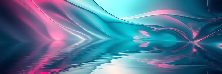 Naklejka premium Neon Wave abstract Background