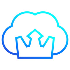 cloud and crown line icon