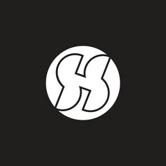 Abstract letter H logo inside circle shape modern branding company unique and icon design