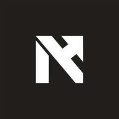 Fototapeta premium Alphabet letter NH logo rectangle shape unique and vector icon monogram.