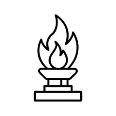 eternal flame icon, remembrance day line art, remembrance icon - simple black line art icon of eternal flame, for topic celebrations. topic vector art.