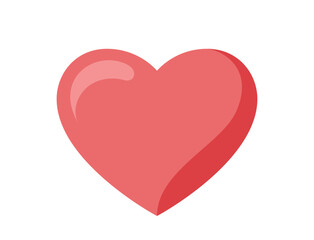 red heart illustration. love, romantic and valentines design element. isolated vector image