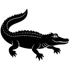Alligator Silhouette  vector illustration