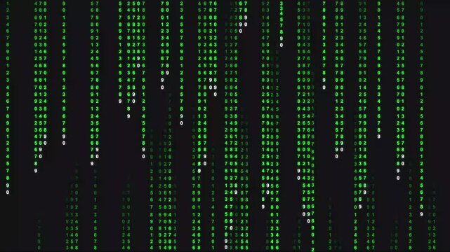 Tela matrix animada. Chuva digital, c&oacute;digos de programa&ccedil;&atilde;o.