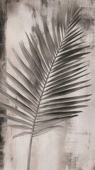 Monochrome Palm Leaf Art: A Striking Botanical Print for Modern Decor